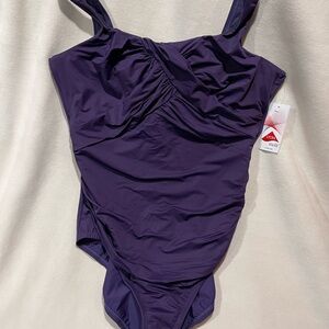 Lands' End One Piece Swimsuit with Elegant Ruching‎